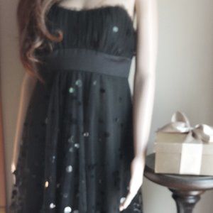 Badgley Mischka black cocktail party dress, size 8